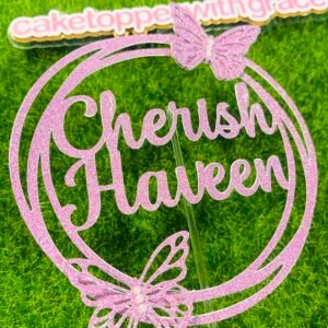 Name (Your own text/name) - with butterflies