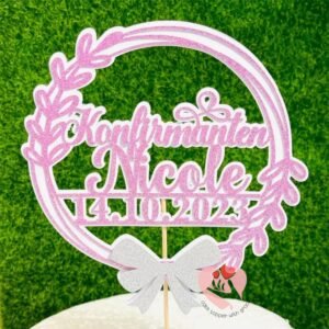 Any name and date - Confirmation cake topper