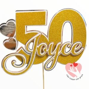 Personalized name and age cake topper