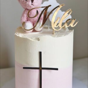 Personalized name cake topper for baptism