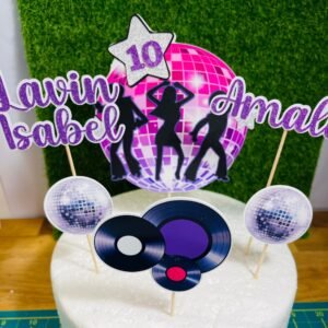 Disco Retro Theme Cake Topper