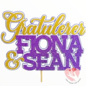 Personalized two names cake topper