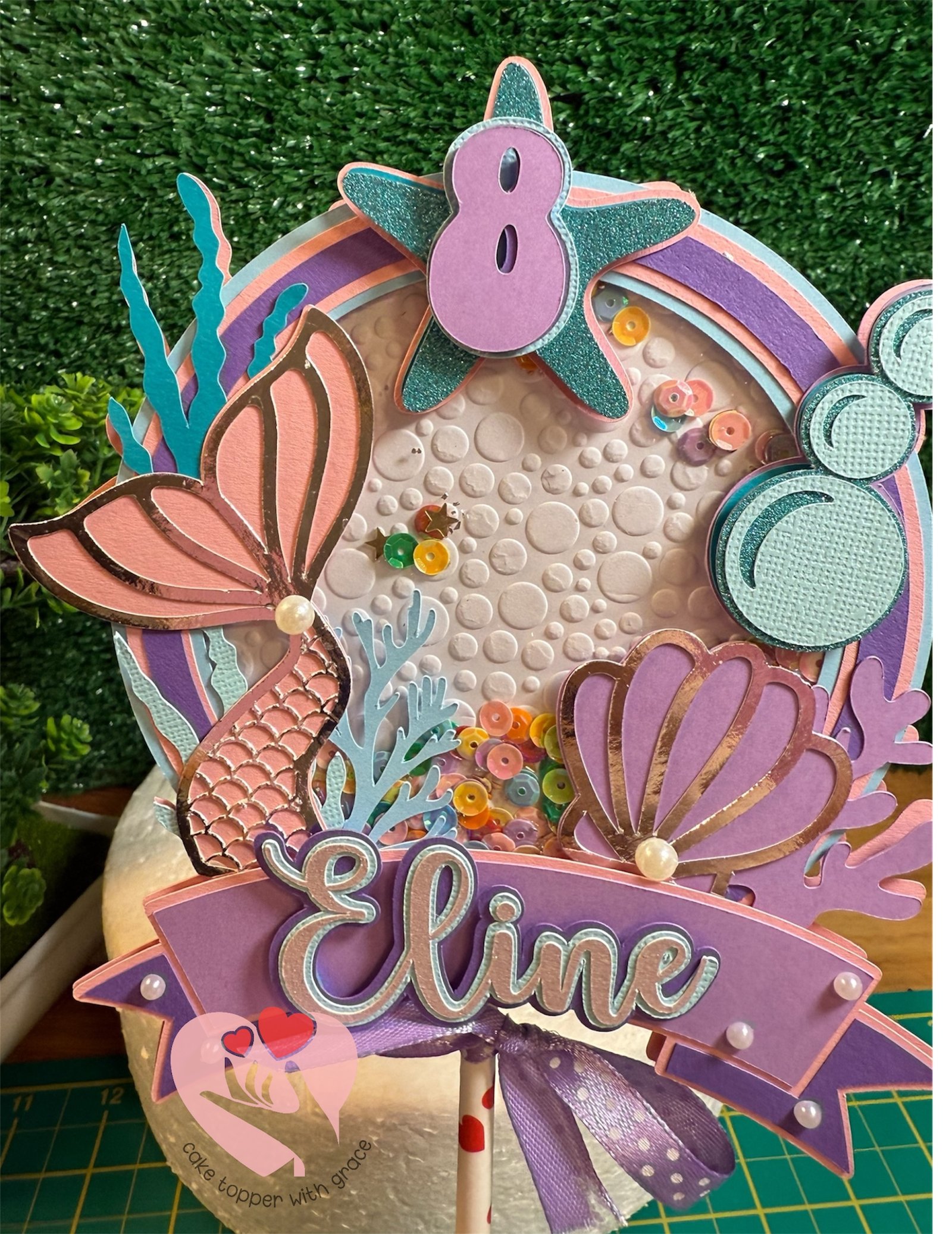 3D Shaker Mermaid Cake Topper - Image 3