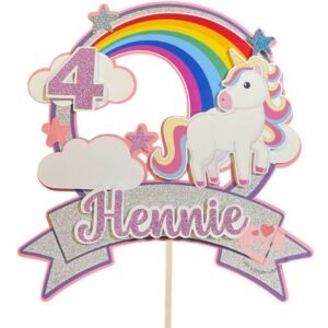 Unicorn with Rainbow Cake Topper