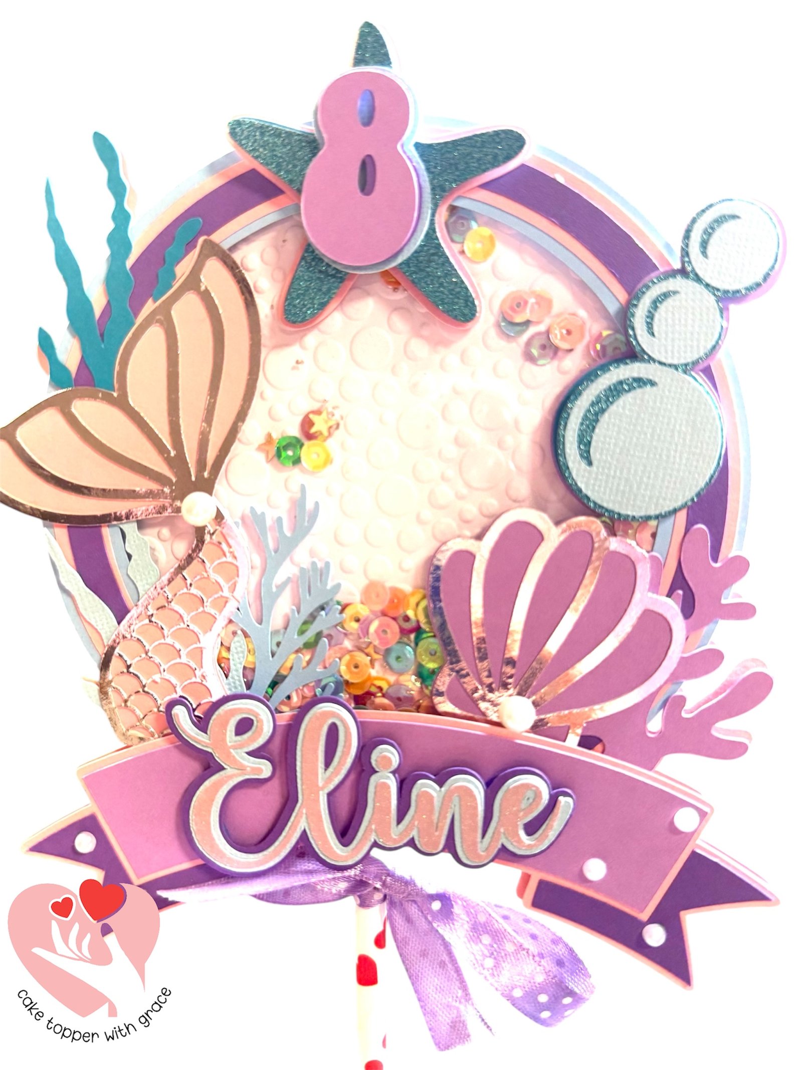 3D Shaker Mermaid Cake Topper