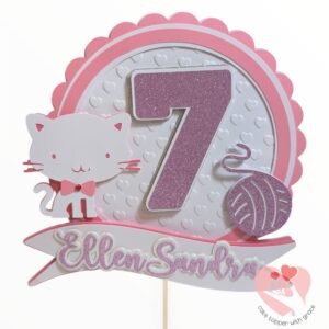Personalized Cat Theme Cake Topper
