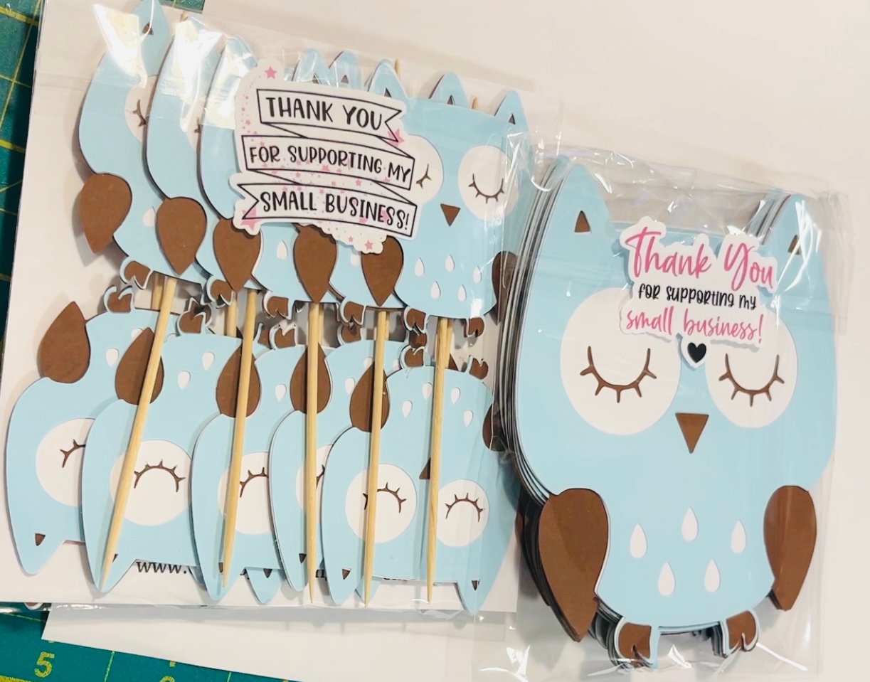 Owl cake and cupcake toppers (set) - Image 2