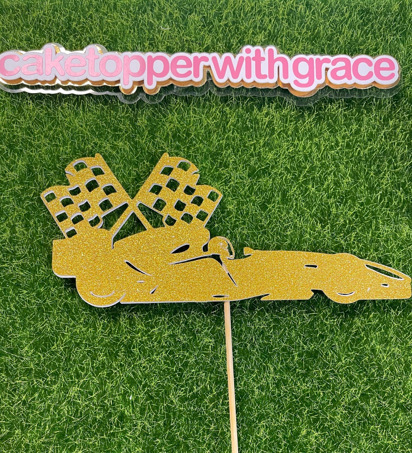 Racer car cake topper