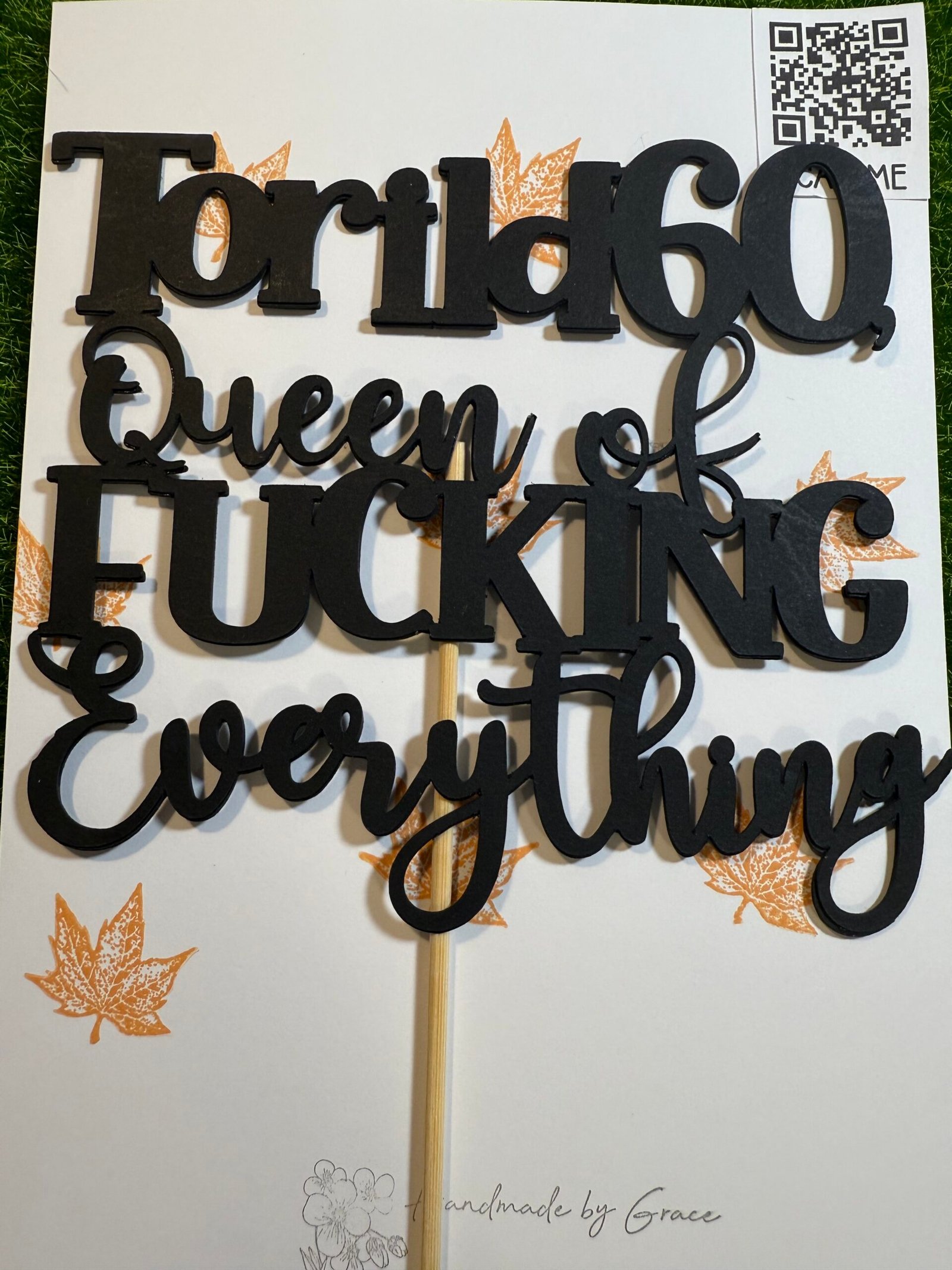 Birthday cake topper with name and age